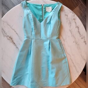 Kate Spade aqua silk taffeta dress Size 0